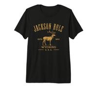 Jackson Hole Wyoming Estd 1892 Élan Vieilli T-Shirt Haut de Gamme