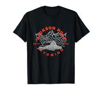Jackson Hole Wyoming Grand Teton Dessin au Trait Minimaliste T-Shirt