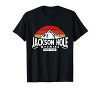 Jackson Hole Wyoming Mountain Randonnée rétro Coucher de Soleil T-Shirt