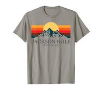 Jackson Hole Wyoming Mountains Souvenir de randonnée Vintage T-Shirt
