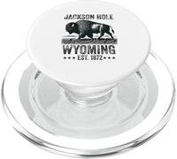 Jackson Hole Wyoming Souvenir Bison WY Femmes Hommes Vintage PopSockets PopGrip pour MagSafe