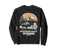 Jackson Hole Wyoming Souvenir Bison WY Femmes Hommes Vintage Sweatshirt