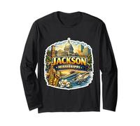 Jackson Mississippi Souvenir Ville Souvenir Visiteur Fier Manche Longue