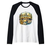 Jackson Mississippi Souvenir Ville Souvenir Visiteur Fier Manche Raglan