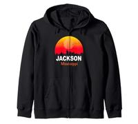 Jackson Mississippi State USA Vintage Retro Sunset City Sweat à Capuche