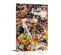 Jackson Pollock Convergence Peinture murale moderne minimaliste décorative imperméable facile à entretenir pour salon, chambre à coucher, arrière-plan mural pour améliorer le style 20 x 30 cm, style