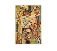 Jackson Pollock Peinture sur toile Motif tasse de thé 60 x 90 cm