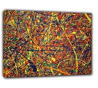Jackson Pollock Vivid Anamoly Impression sur toile encadrée Décoration murale 86 x 60 cm Profondeur 38 mm