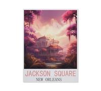 Jackson Square, La Nouvelle-Orléans，1000 Pièces Puzzle Défi Cérébral pour Enfants Bricolage Cadeau Amusant Jeu D'intérieur Décor À La Maison（75x50cm）-H6