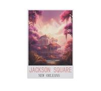 Jackson Square, La Nouvelle-Orléans，Puzzles Puzzle en Papier Abstrait 1000 Pièces Adultes Puzzles Haute Difficulté Cadeau d'apprentissage Créatif（38x26cm）-AJ69
