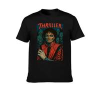 Jackson Thriller T-Shirt Vintage Graphic Tee Funny Mens Short Sleeves