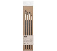 Jacksons noire Hog 4 Brush Set : ronde 2 & 6, Flat 6 & 8 Aveline