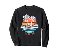 Jacksonville South Beach Florida Rétro Coucher de Soleil Vintage Voyage Sweatshirt