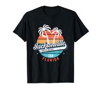 Jacksonville South Beach Florida Rétro Coucher de Soleil Vintage Voyage T-Shirt