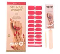 JACKY M. Lot de 20 films adhésifs en gel pour ongles - Framboise Rush - Durcissement UV/LED