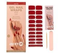 JACKY M. Lot de 20 films adhésifs en gel pour ongles - Rouge parfait - Durcissement UV/LED