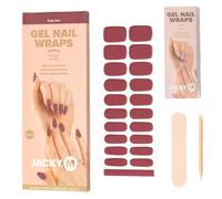 JACKY M. Lot de 20 films adhésifs en gel pour ongles - Rouge rubis - Durcissement UV/LED