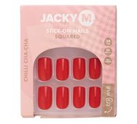 JACKY M. Lot de 24 faux ongles à coller - Chilli Cha Cha - Carré