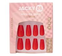 JACKY M. Lot de 24 faux ongles à coller Coffin Chilli Cha-cha, de qualité supérieure