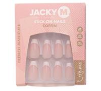 JACKY M. Lot de 24 faux ongles à coller - Coffin French Manucure - Press On Nails