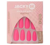 JACKY M. Lot de 24 faux ongles à coller - Sorbet à la fraise - Amande