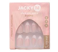 JACKY M. Lot de 24 faux ongles ronds à coller pour manucure française