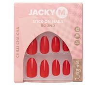 JACKY M. Lot de 24 faux ongles ronds Chilli Cha - À coller - De qualité supérieure