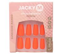 JACKY M. Premium - Coffin Sunkissed Mango - Press On Nails - Lot de 24 faux ongles à coller