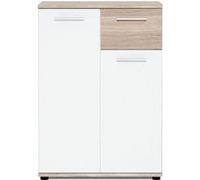 JACKY Meuble de rangement Petit Buffet mat et décor chene Sonoma Classique L 60 cm Bl