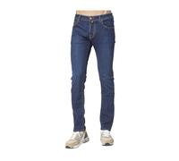 Jacob Cohën - Jean Skinny Bleu Marine avec Patch Marron - Homme - Jeans - Bleu - Taille: W31