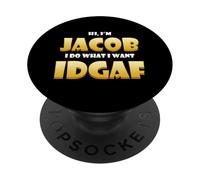 Jacob Costume IDGAF Meme Personalized Jacob First Name Jake PopSockets PopGrip Adhésif