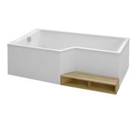 Jacob Delafon Baignoire Bain Douche antidérapante Neo, Blanc Mat 180 x 90, Gauche
