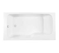 Baignoire bain douche Malice, antidérapant, version Gauche 160x85cm, Blanc mat