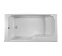 Jacob Delafon - Baignoire Bain-Douche MALICE + Vidage - 160x85 cm version Gauche - Pieds QuickClip - Antibactérien - Fabrication Française - Blanc - E6D146L-00