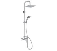 Jacob Delafon Colonne de douche mécanique COLETTE – Pomme de tête carrée 20 cm – 4 jets – Chrome