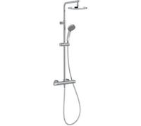 Jacob Delafon – Colonne de douche thermostatique SIMONE – Pomme de tête 20 cm, douchette 4 jets