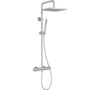 Jacob Delafon - Colonne de Douche Thermostatique BRIGITTE - Pomme de Tête Carrée 28cm - Douchette 2 Jets - Régulateur de Débit - Butée de Sécurité - 32,4 x 57 x 110 cm - Finition Chrome - E32850-CP