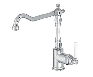 Jacob Delafon E24317-CP Mitigeur Cuisine Cléo 1889, style rétro poignée céramique, Chrome Brillant