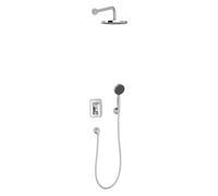Jacob Delafon - Pack Robinetterie Douche Encastrée Mécanique MODULO - Kit Tout-en-Un - Tête Ronde 20cm, Douchette 5 Jets - Finition Chrome - E30759-CP
