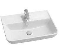 Jacob Delafon Lavabo Struktura 60 cm, Fixation murale, Céramique, Blanc | Céramique recyclée (10%). Lignes géométriques adoucies. Entretien facile