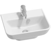 Jacob Delafon - Lave-mains Struktura 45cm, non meulé pour installation sur colonne ou suspendu - 1 trou avec trop plein - Blanc -EGH112-00