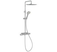 Jacob Delafon Metro Colonne de Douche chromé thermostatique chromé réglable en Hauteur avec Tablette Porte Flacon