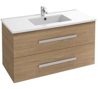 Jacob Delafon - Meuble OLA UP 100cm & Plan Simple Vasque Céramique - 2 Tiroirs Fermeture Douce - Grande Capacité - Chêne Colorado - 1010x540x465mm - EBP2306-ECD