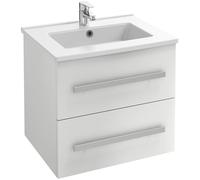 Jacob Delafon - Meuble OLA UP 60cm & Plan Simple Vasque Céramique - 2 Tiroirs Fermeture Douce - Grande Capacité - Blanc Brillant - 610x540x465mm - EBP2302-NWT