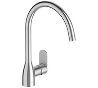 Jacob Delafon Mitigeur de cuisine MARIE – Chrome, col de cygne, bec pivotant 360°, économie d'eau