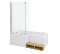 Jacob Delafon Pack Baignoire Bain Douche 160 x 90 Neo Version Gauche + Tablier + Pare Bain chromé