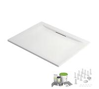 Pack receveur de douche 170 x 90 Flight Pure rectangle blanc + Kit d'étanchéité WEDI + Pieds