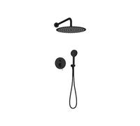 Jacob Delafon - Pack Robinetterie Douche Encastrée Thermostatique METRO - Kit Tout-en-Un - Tête Ronde 30cm, Douchette 3 Jets - Finition Noir Mat - E38680-BL