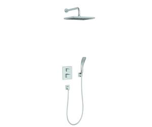 Jacob Delafon - Pack Robinetterie Douche Encastrée Thermostatique MODULO - Kit Tout-en-Un - Tête Carrée 28cm, Douchette 1 Jet - Finition Chrome - E30757-CP