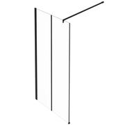 Jacob Delafon - Paroi de douche à l'italienne Serenity - 100 cm Réversible - Installation Facile - Verre Anticalcaire - Profilés Noir mat - E14W100-BL